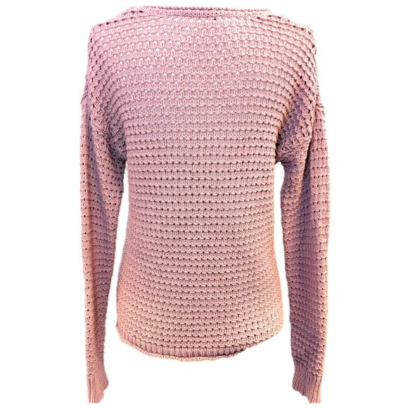 Madewell | Oversized Open-Stitch Summer Sweater Pink Austen Pullover | Size XS - Picture 7 of 11